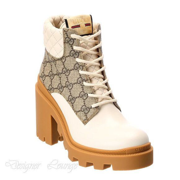 NEW GUCCI Apollo GG Supreme Canvas Leather Platform Ankle Bootie EU 41.5/US 11.5 - Picture 14 of 15